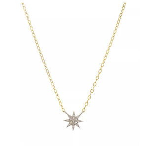 Diamond Starburst Necklace in Gold-Plated Sterling Silver, 15" - 100% Exclusive